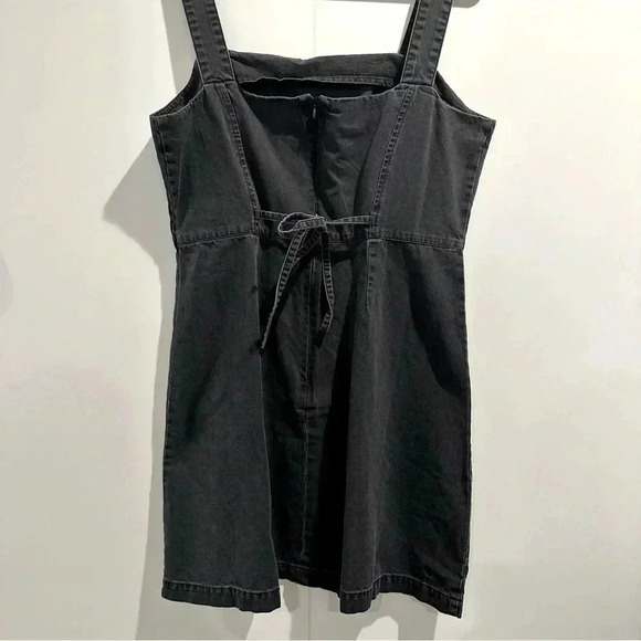 ASOS Black Soft Denim Overall Skirt Dress Cotton EUC Size 10 - Picture 12 of 15